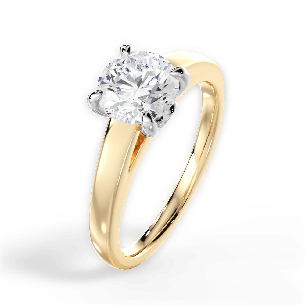 Bethany Round Cut Lab Grown Diamond 18Kt Yellow Gold Engagement Ring - View 4
