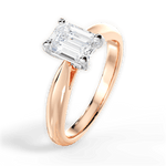 Amy Emerald Cut Lab Grown Diamond 18Kt Rose Gold Engagement Ring - View 4