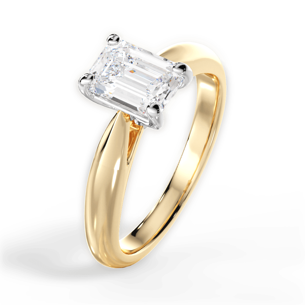 Amy Emerald Cut Lab Grown Diamond 18Kt Yellow Gold Engagement Ring - View 4