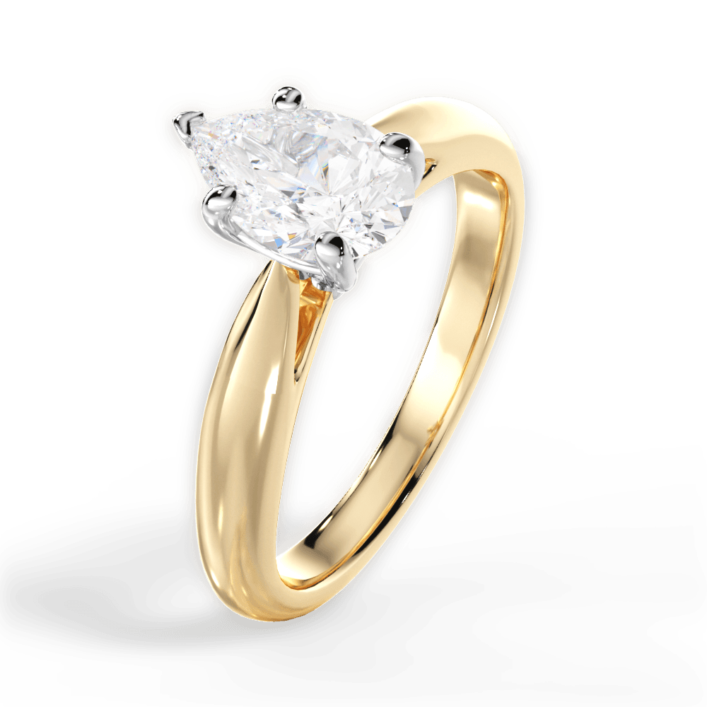 Amy Pear Cut Lab Grown Diamond 18Kt Yellow Gold Engagement Ring - View 4