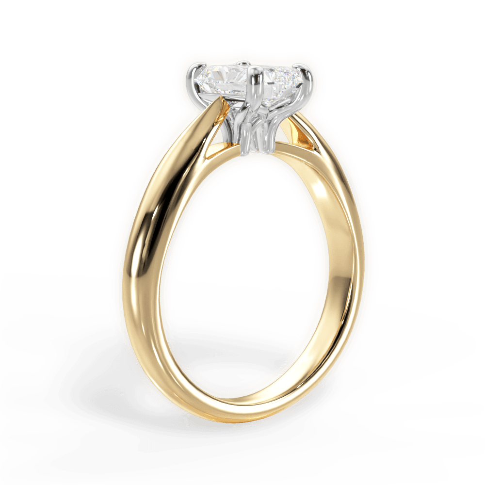 Amy Radiant Cut Lab Grown Diamond 18Kt Yellow Gold Engagement Ring - View 3