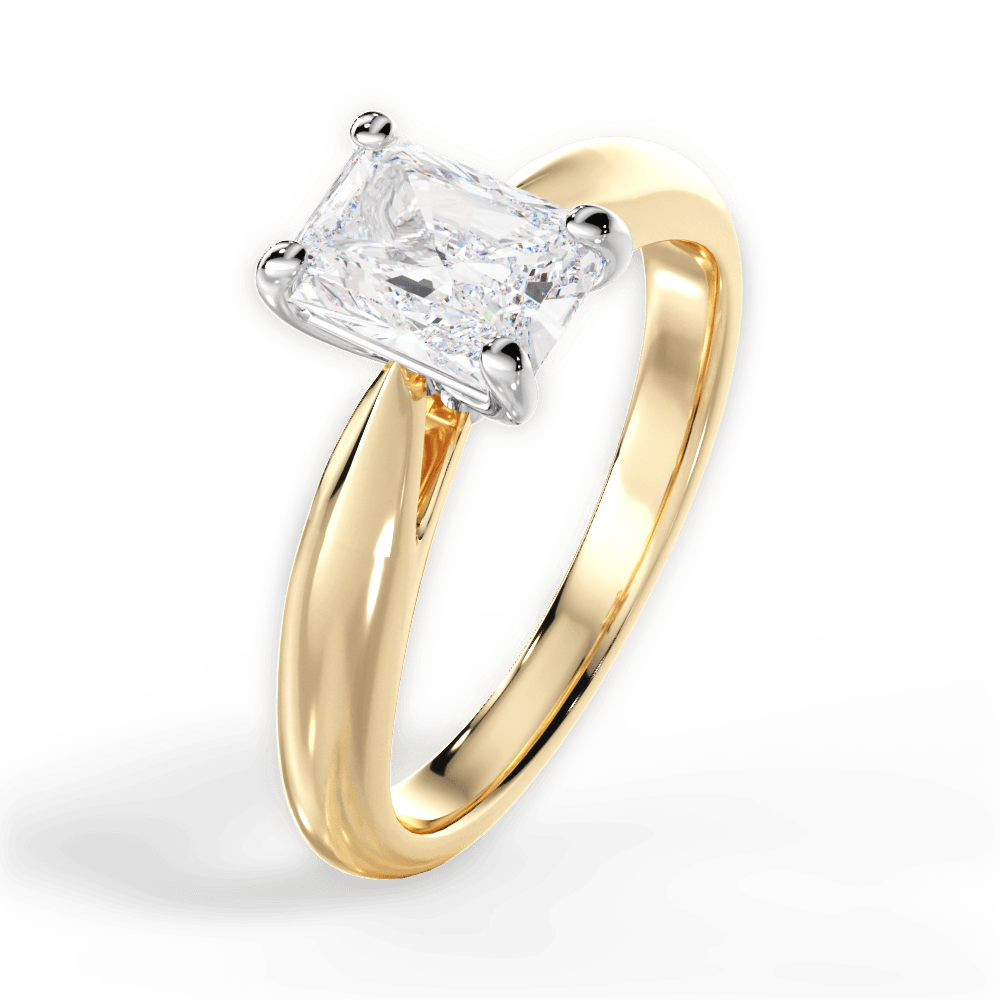 Amy Radiant Cut Lab Grown Diamond 18Kt Yellow Gold Engagement Ring - View 2