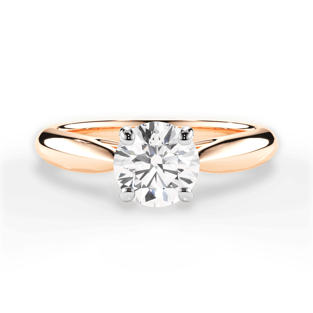 Amy Round Cut Lab Grown Diamond 18Kt Rose Gold Engagement Ring