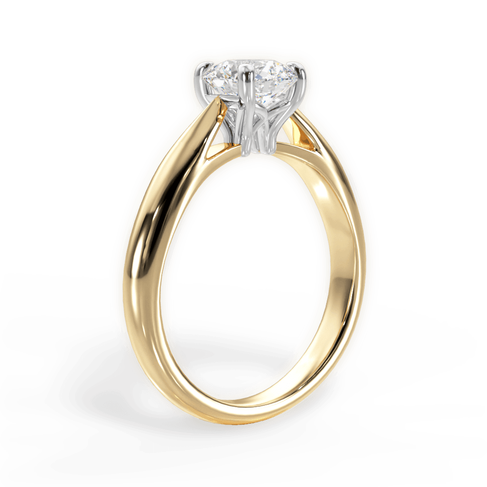 Amy Round Cut Lab Grown Diamond 18Kt Yellow Gold Engagement Ring - View 3