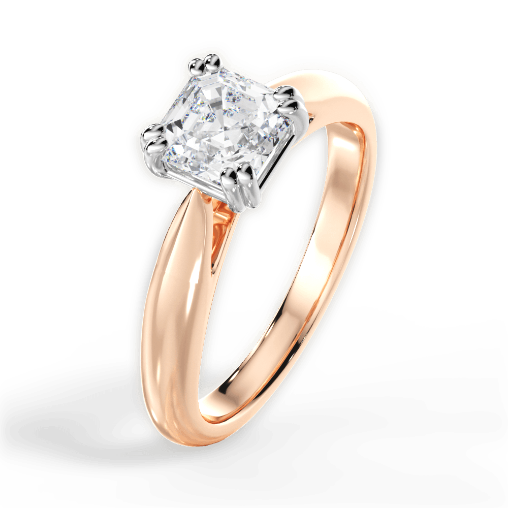 Camila Asscher Cut Lab Grown Diamond 18Kt Rose Gold Engagement Ring - View 4
