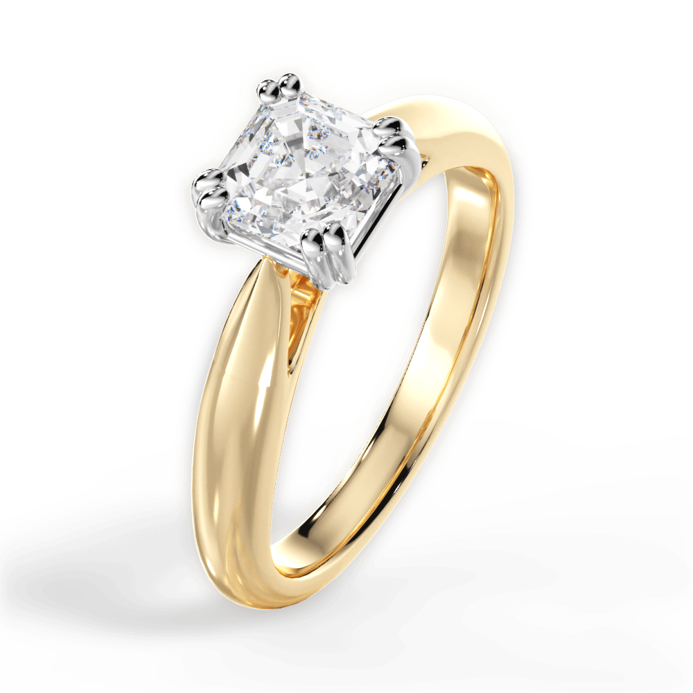 Camila Asscher Cut Lab Grown Diamond 18Kt Yellow Gold Engagement Ring - View 4