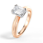 Camila Emerald Cut Lab Grown Diamond 18Kt Rose Gold Engagement Ring - View 3