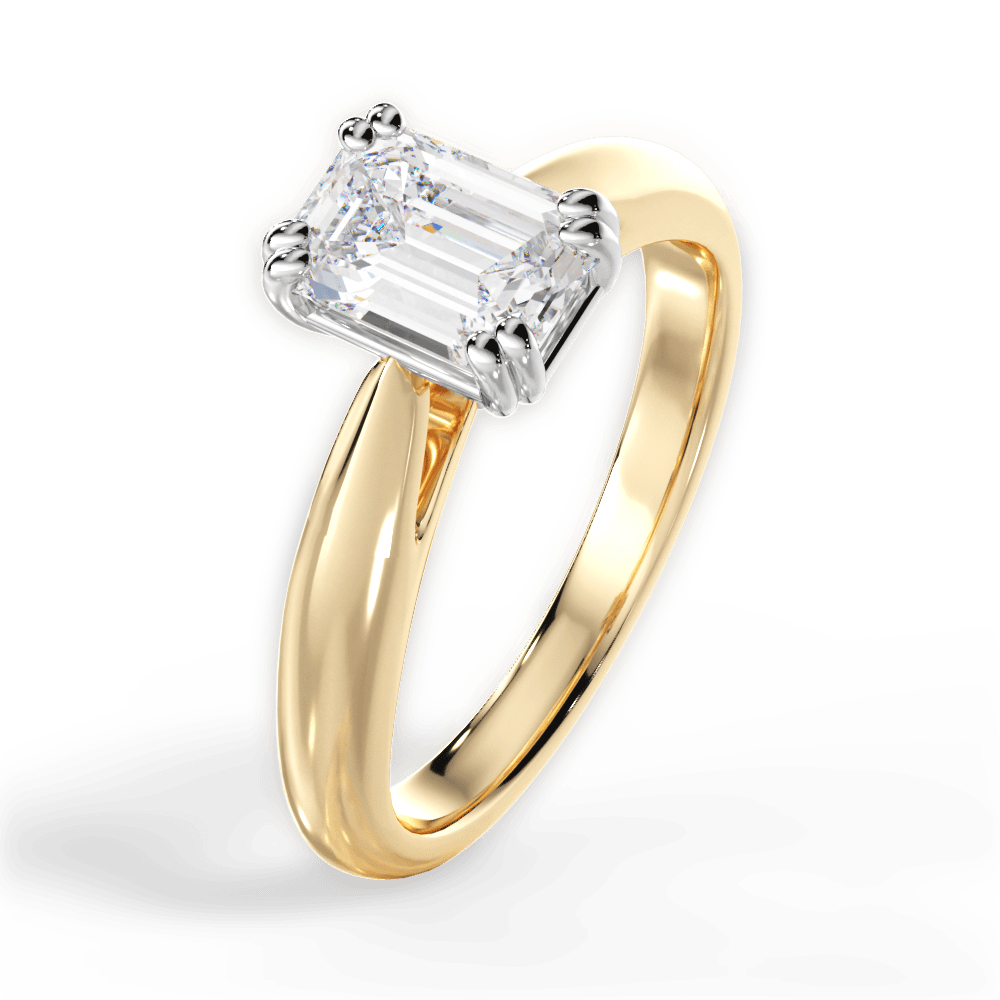 Camila Emerald Cut Lab Grown Diamond 18Kt Yellow Gold Engagement Ring - View 2