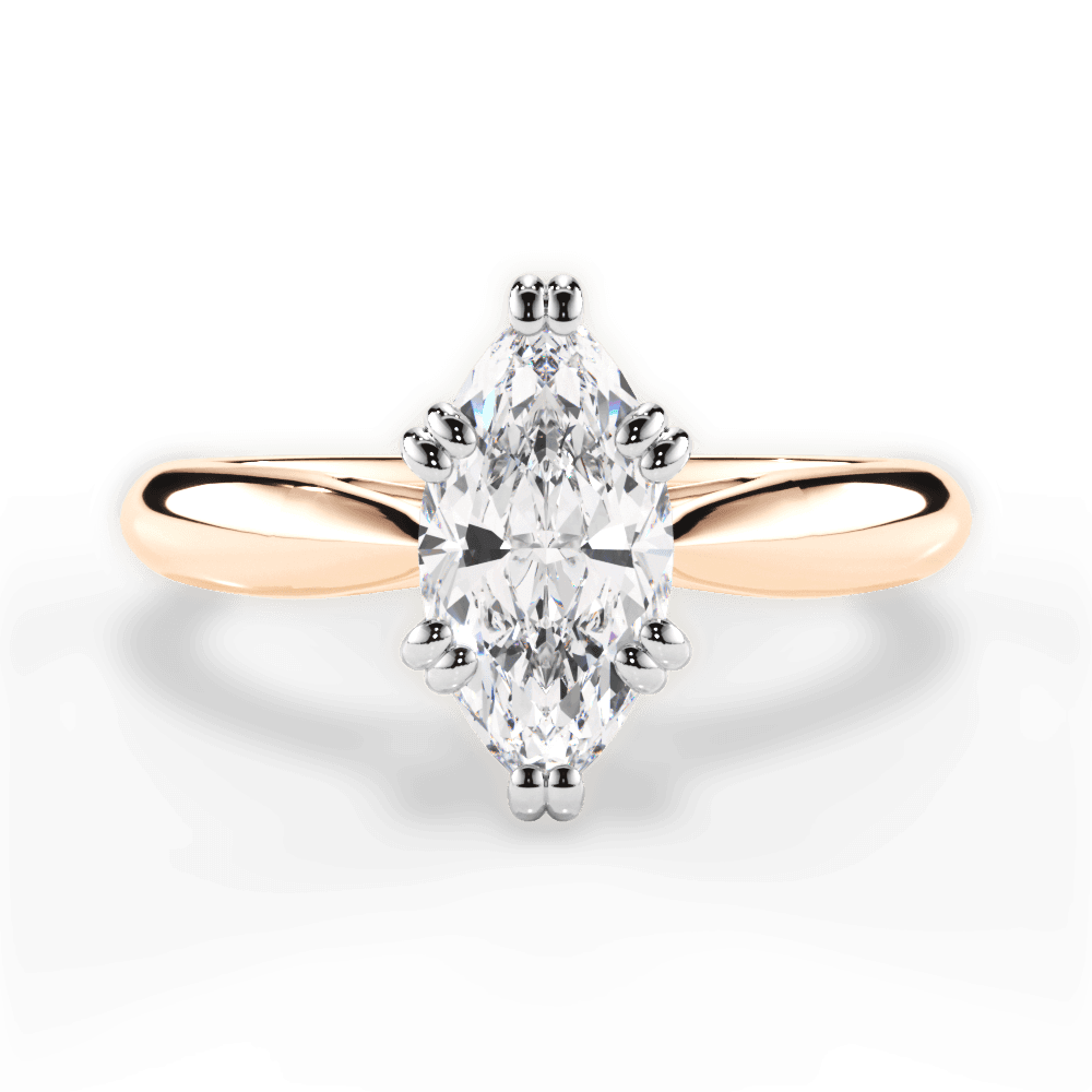 Camila Marquise Cut Lab Grown Diamond 18Kt Rose Gold Engagement Ring