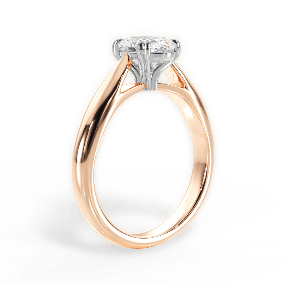 Camila Oval Cut Lab Grown Diamond 18Kt Rose Gold Engagement Ring - View 3