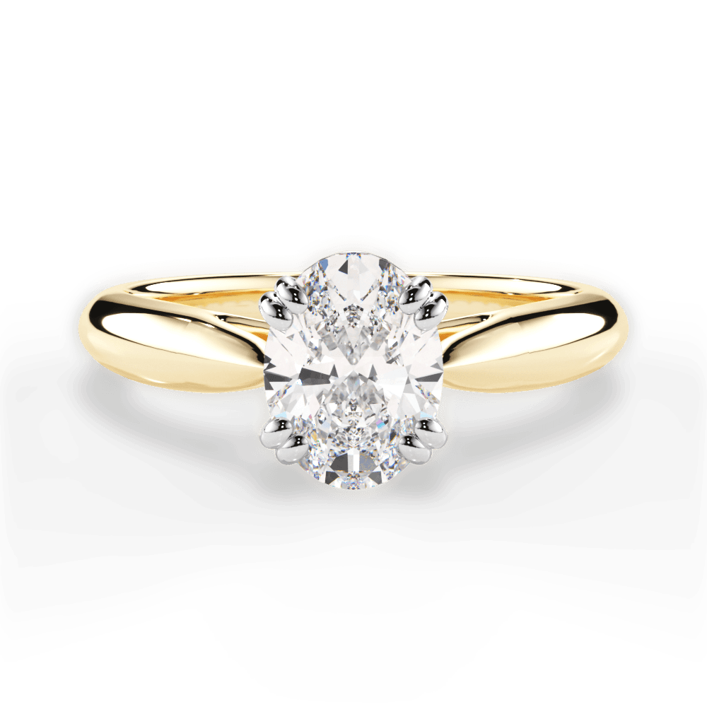 Camila Oval Cut Lab Grown Diamond 18Kt Yellow Gold Engagement Ring