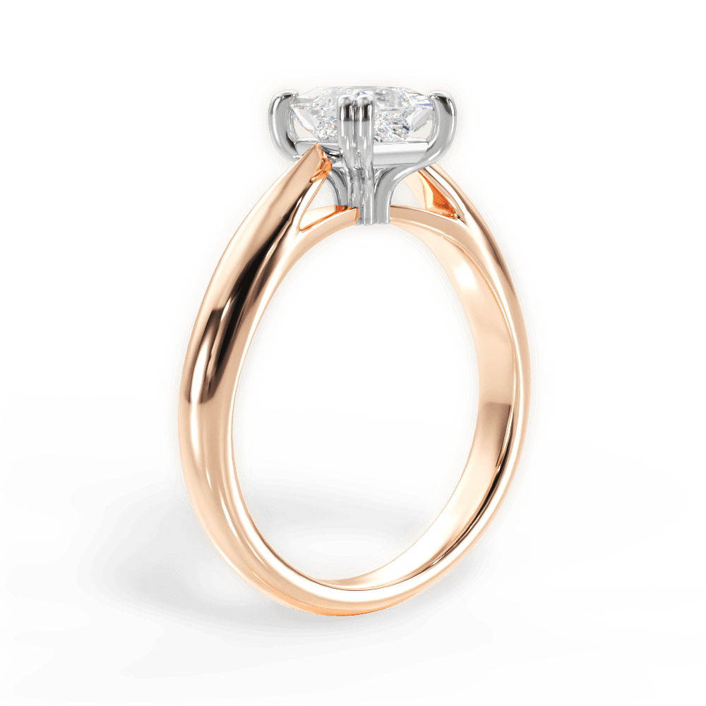 Camila Princess Cut Lab Grown Diamond 18Kt Rose Gold Engagement Ring - View 2