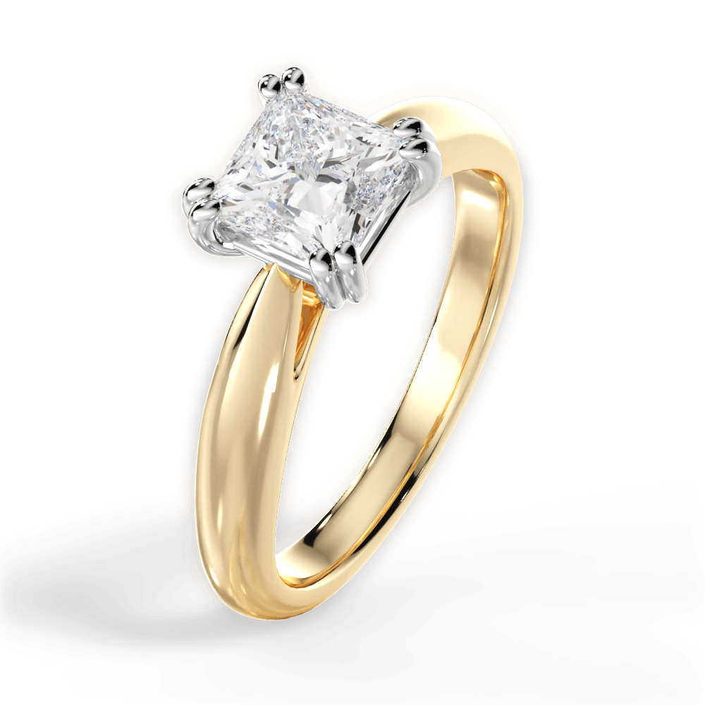 Camila Princess Cut Lab Grown Diamond 18Kt Yellow Gold Engagement Ring - View 2