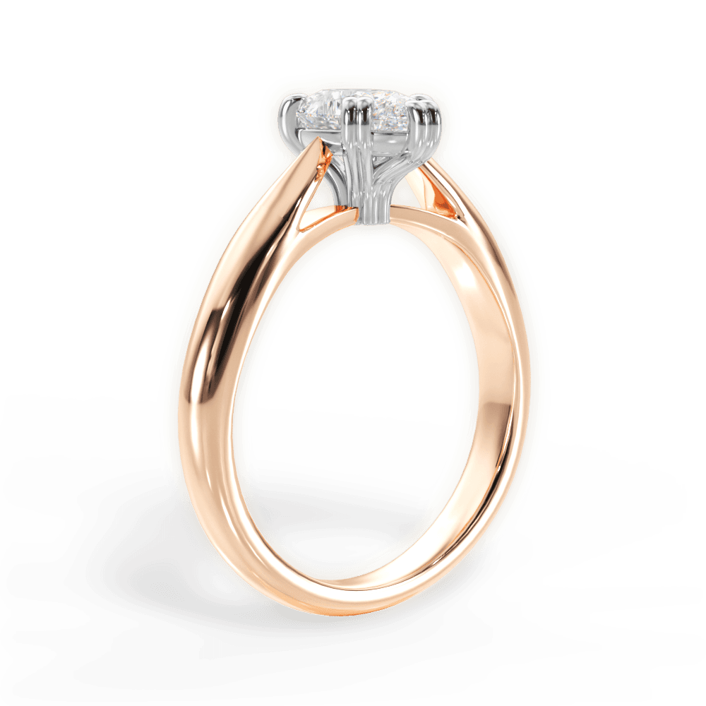 Camila Pear Cut Lab Grown Diamond 18Kt Rose Gold Engagement Ring - View 2