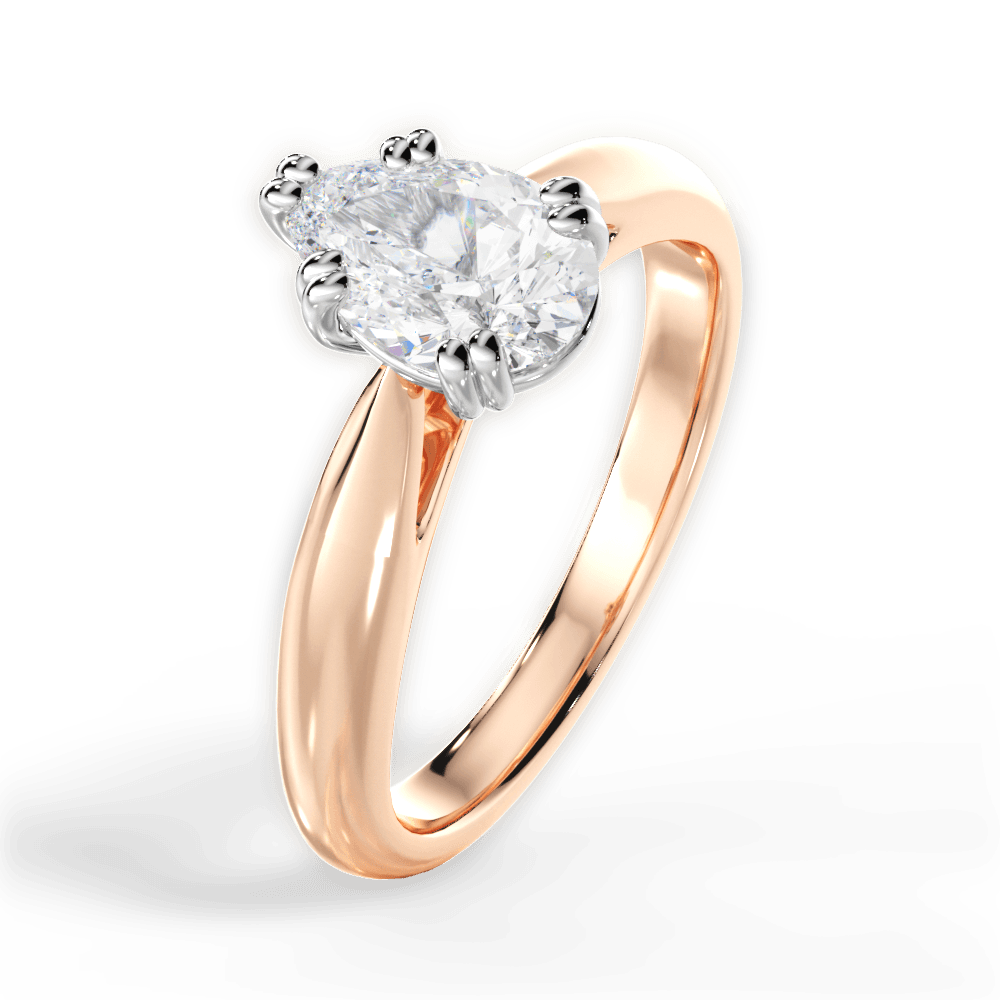 Camila Pear Cut Lab Grown Diamond 18Kt Rose Gold Engagement Ring - View 4