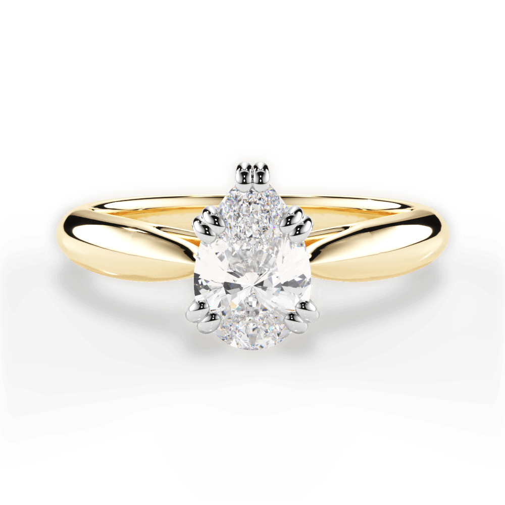 Camila Pear Cut Lab Grown Diamond 18Kt Yellow Gold Engagement Ring