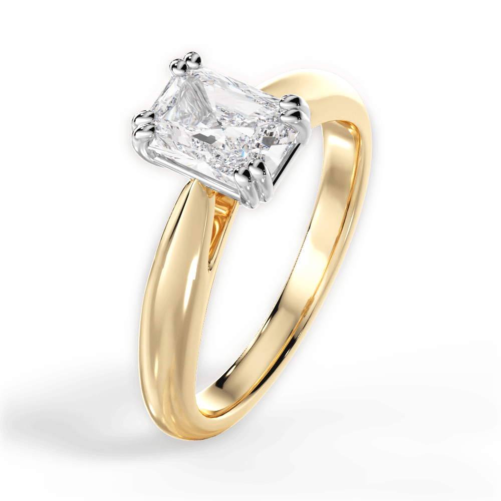 Camila Radiant Cut Lab Grown Diamond 18Kt Yellow Gold Engagement Ring - View 3