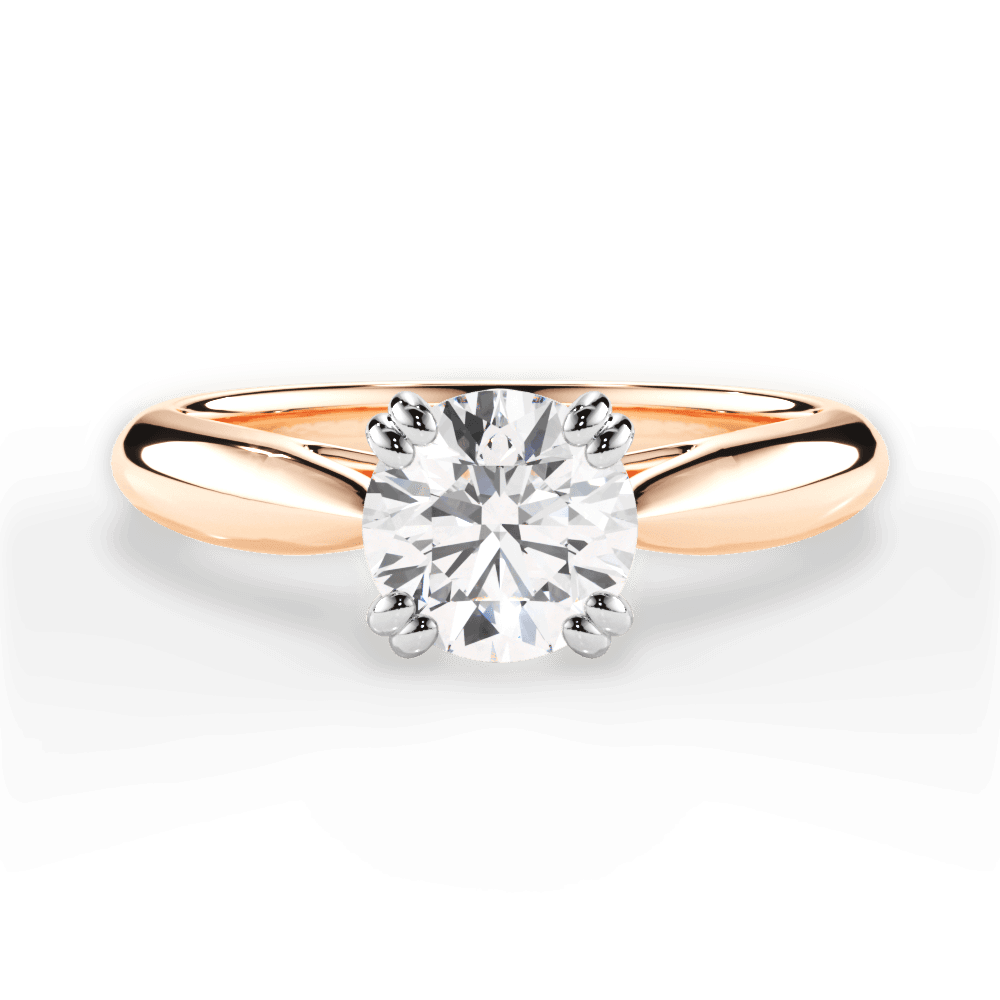 Camila Round Cut Lab Grown Diamond 18Kt Rose Gold Engagement Ring