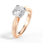 Camila Round Cut Lab Grown Diamond 18Kt Rose Gold Engagement Ring - View 3