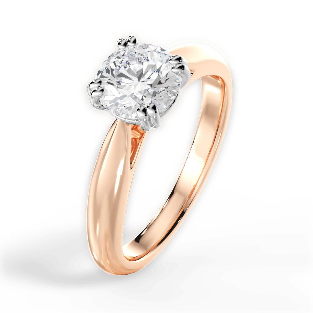 Camila Round Cut Lab Grown Diamond 18Kt Rose Gold Engagement Ring - View 3