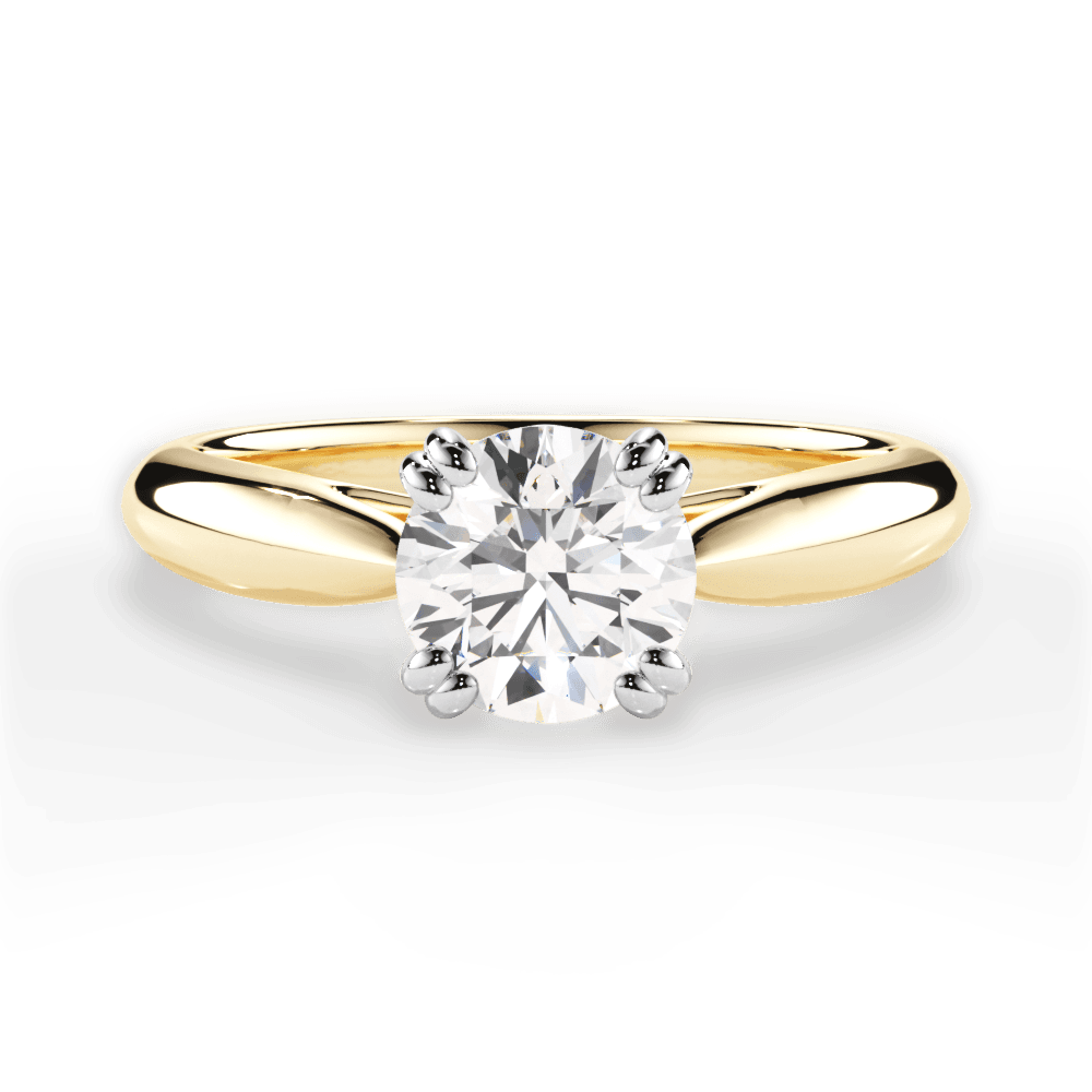 Camila Round Cut Lab Grown Diamond 18Kt Yellow Gold Engagement Ring