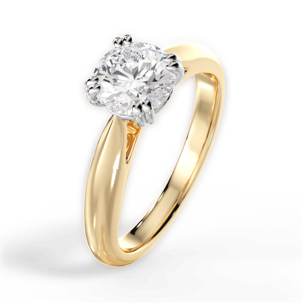 Camila Round Cut Lab Grown Diamond 18Kt Yellow Gold Engagement Ring - View 4