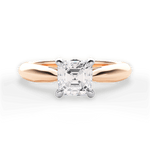 Beverly Asscher Cut Lab Grown Diamond 18Kt Rose Gold Engagement Ring