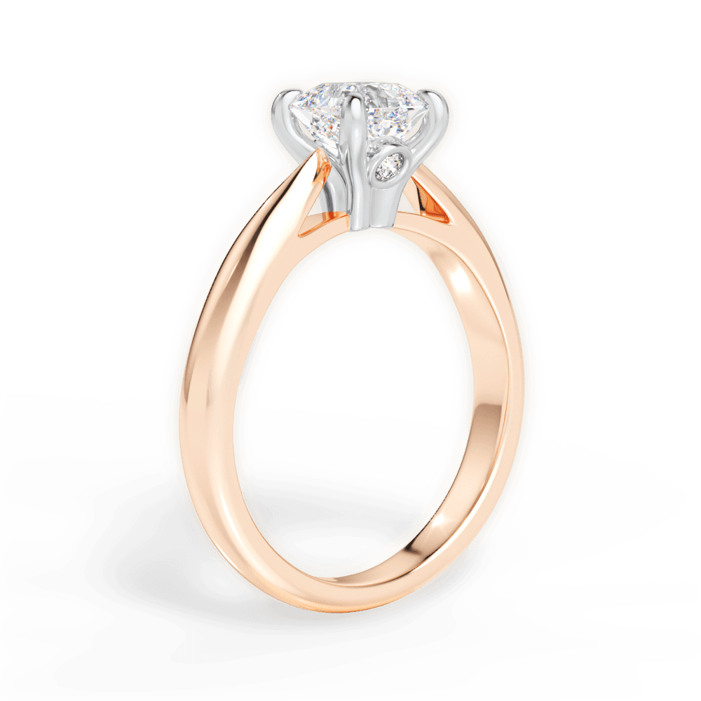 Beverly Asscher Cut Lab Grown Diamond 18Kt Rose Gold Engagement Ring - View 4