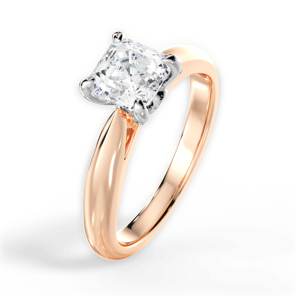 Beverly Asscher Cut Lab Grown Diamond 18Kt Rose Gold Engagement Ring - View 3