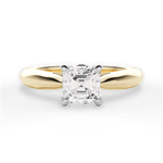 Beverly Asscher Cut Lab Grown Diamond 18Kt Yellow Gold Engagement Ring