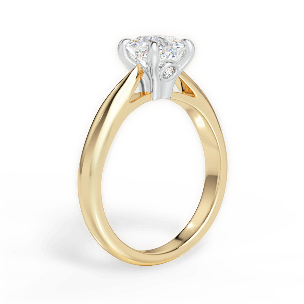 Beverly Asscher Cut Lab Grown Diamond 18Kt Yellow Gold Engagement Ring - View 2