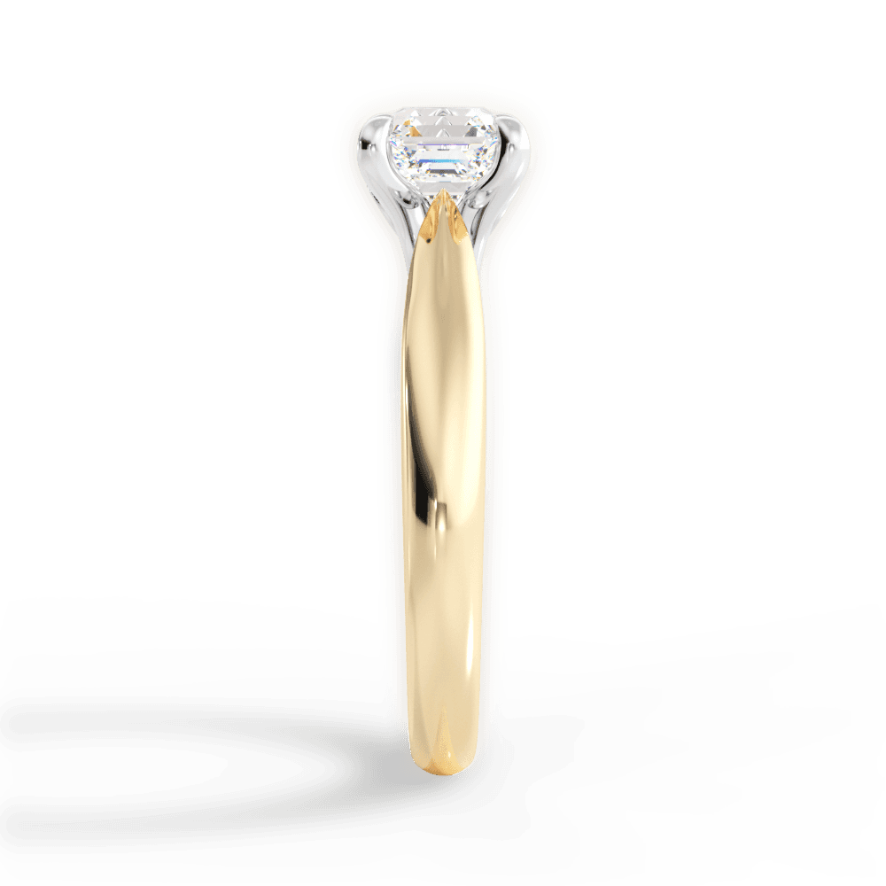Beverly Asscher Cut Lab Grown Diamond 18Kt Yellow Gold Engagement Ring - View 3