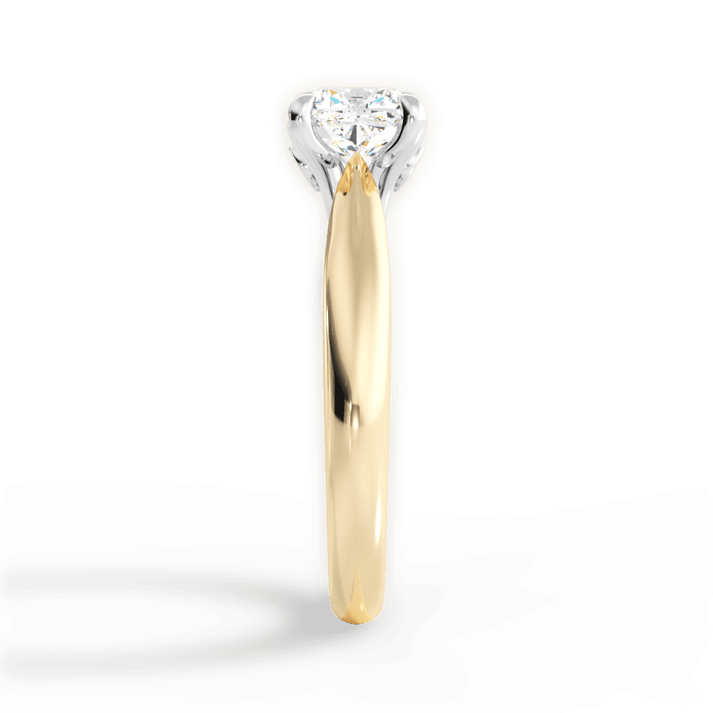 Beverly Cushion Cut Lab Grown Diamond 18Kt Yellow Gold Engagement Ring - View 2