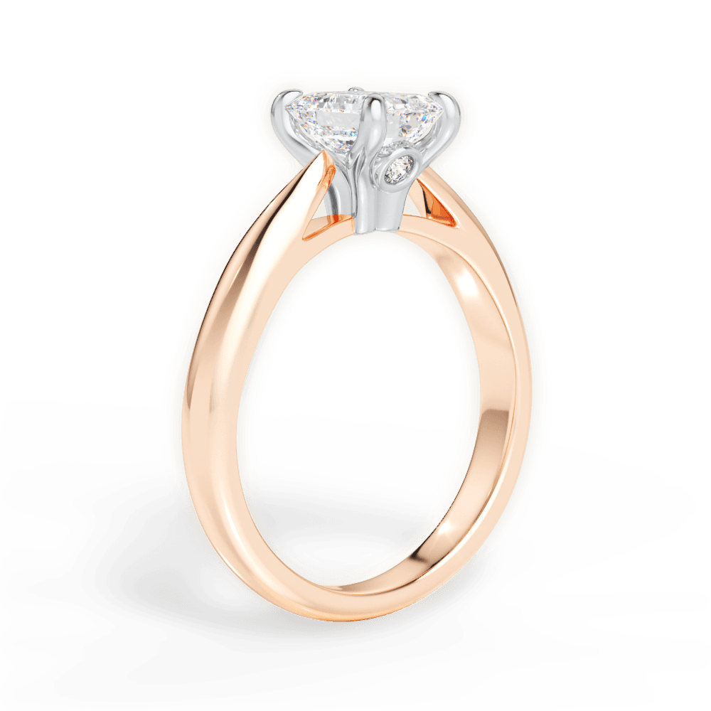 Beverly Emerald Cut Lab Grown Diamond 18Kt Rose Gold Engagement Ring - View 2