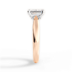 Beverly Emerald Cut Lab Grown Diamond 18Kt Rose Gold Engagement Ring - View 4