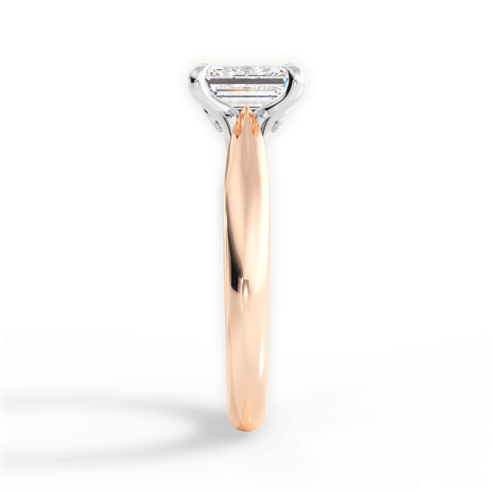 Beverly Emerald Cut Lab Grown Diamond 18Kt Rose Gold Engagement Ring - View 4