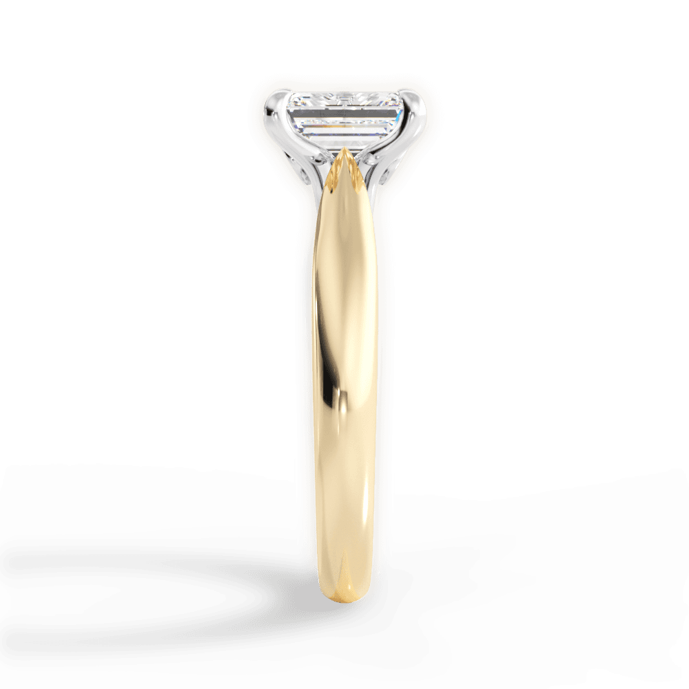 Beverly Emerald Cut Lab Grown Diamond 18Kt Yellow Gold Engagement Ring - View 2
