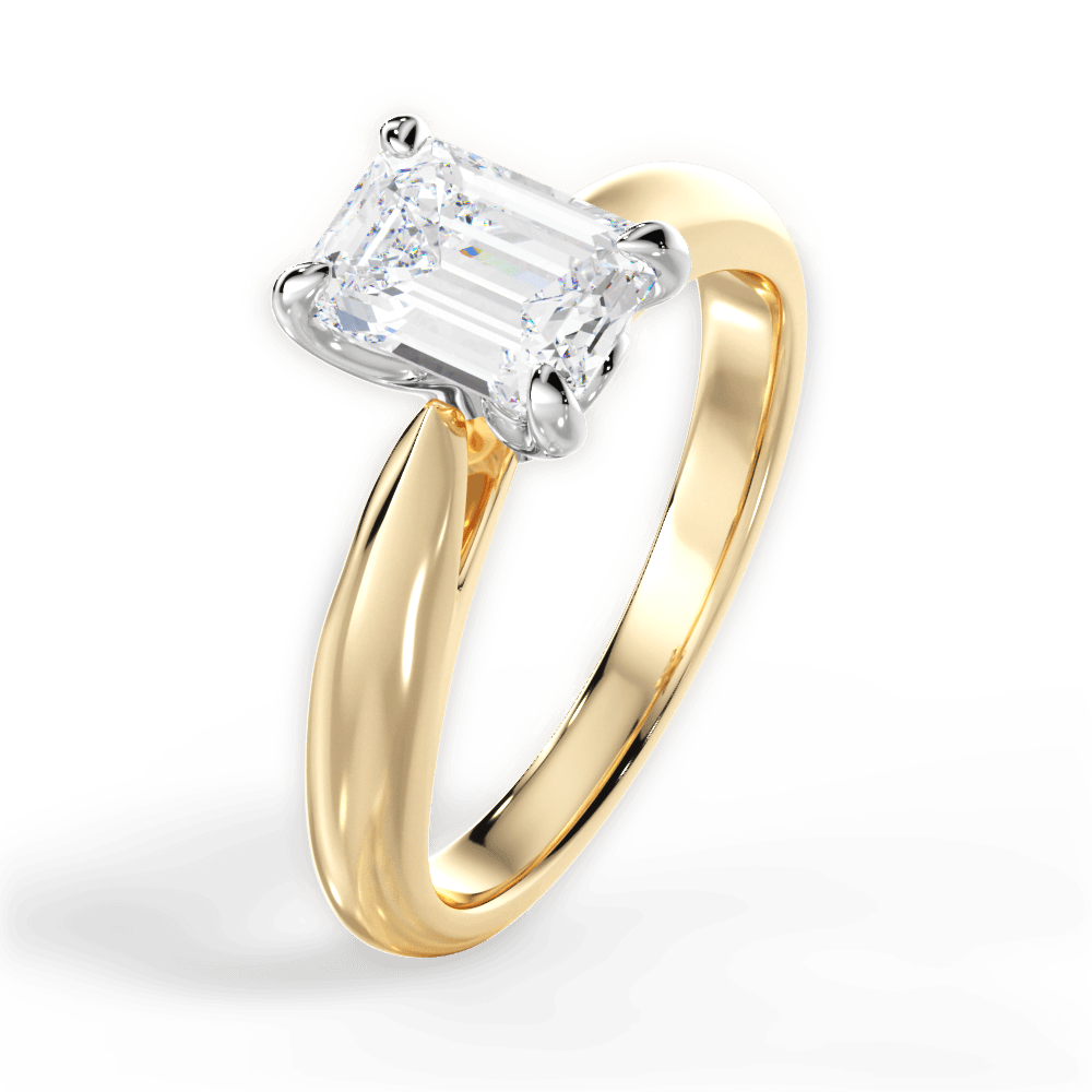 Beverly Emerald Cut Lab Grown Diamond 18Kt Yellow Gold Engagement Ring - View 4