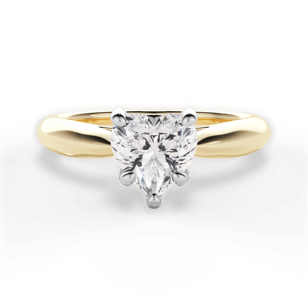 Beverly Heart Cut Lab Grown Diamond 18Kt Yellow Gold Engagement Ring