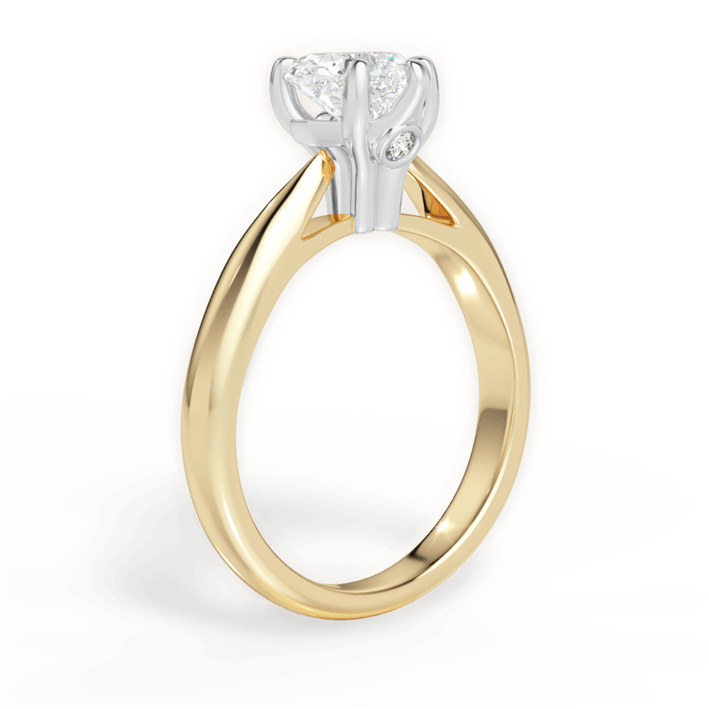 Beverly Heart Cut Lab Grown Diamond 18Kt Yellow Gold Engagement Ring - View 2