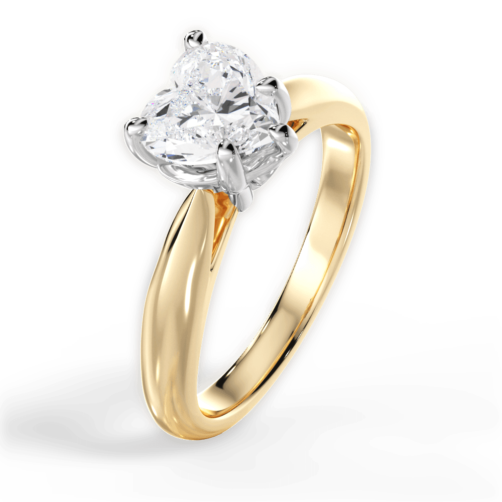 Beverly Heart Cut Lab Grown Diamond 18Kt Yellow Gold Engagement Ring - View 4