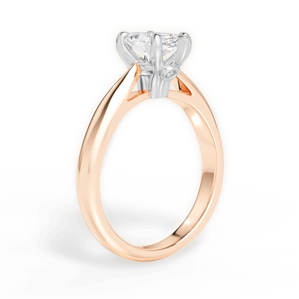 Beverly Marquise Cut Lab Grown Diamond 18Kt Rose Gold Engagement Ring - View 4