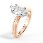Beverly Marquise Cut Lab Grown Diamond 18Kt Rose Gold Engagement Ring - View 3