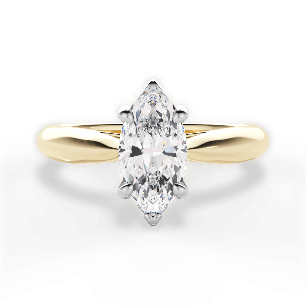 Beverly Marquise Cut Lab Grown Diamond 18Kt Yellow Gold Engagement Ring