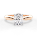 Beverly Oval Cut Lab Grown Diamond 18Kt Rose Gold Engagement Ring
