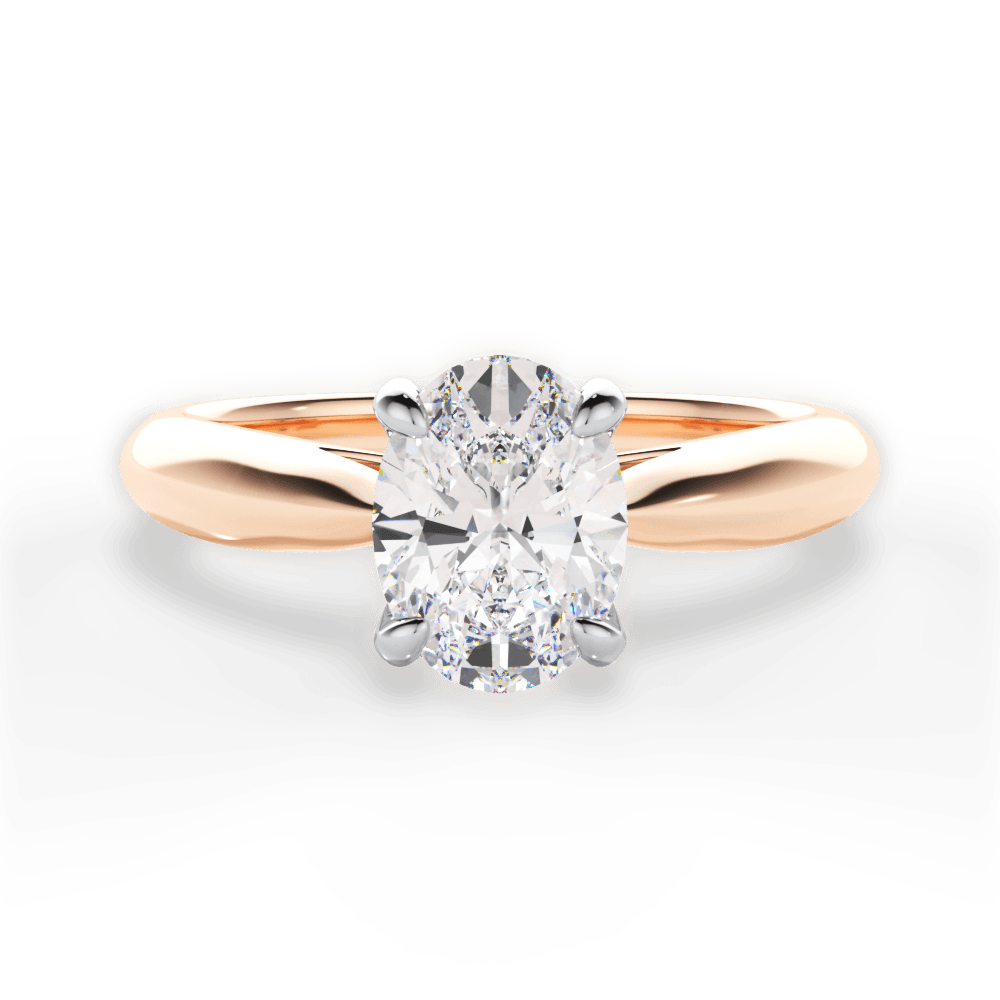 Beverly Oval Cut Lab Grown Diamond 18Kt Rose Gold Engagement Ring