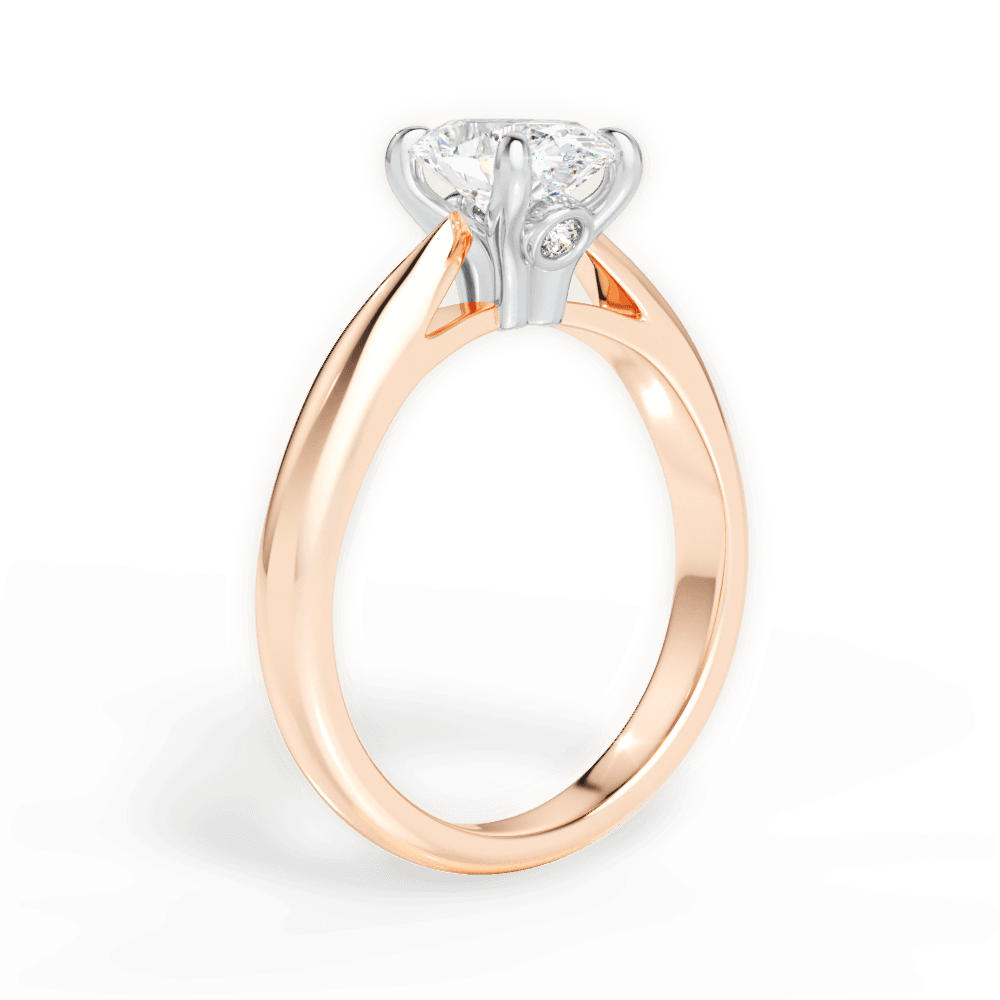 Beverly Oval Cut Lab Grown Diamond 18Kt Rose Gold Engagement Ring - View 3