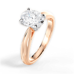 Beverly Oval Cut Lab Grown Diamond 18Kt Rose Gold Engagement Ring - View 2