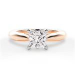 Beverly Princess Cut Lab Grown Diamond 18Kt Rose Gold Engagement Ring