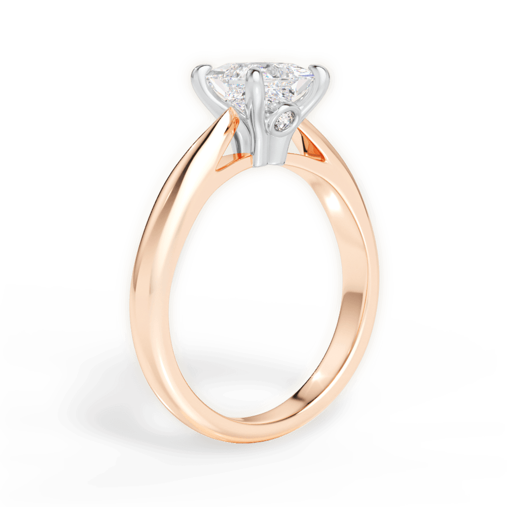 Beverly Princess Cut Lab Grown Diamond 18Kt Rose Gold Engagement Ring - View 3